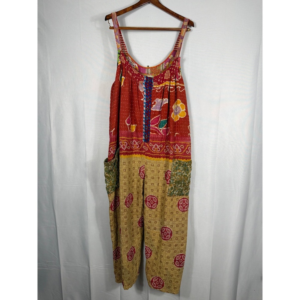 Jaded Gypsy Jumpsuit Kantha Patchwork Cotton‎ Boho Sleeveless Women Free Size